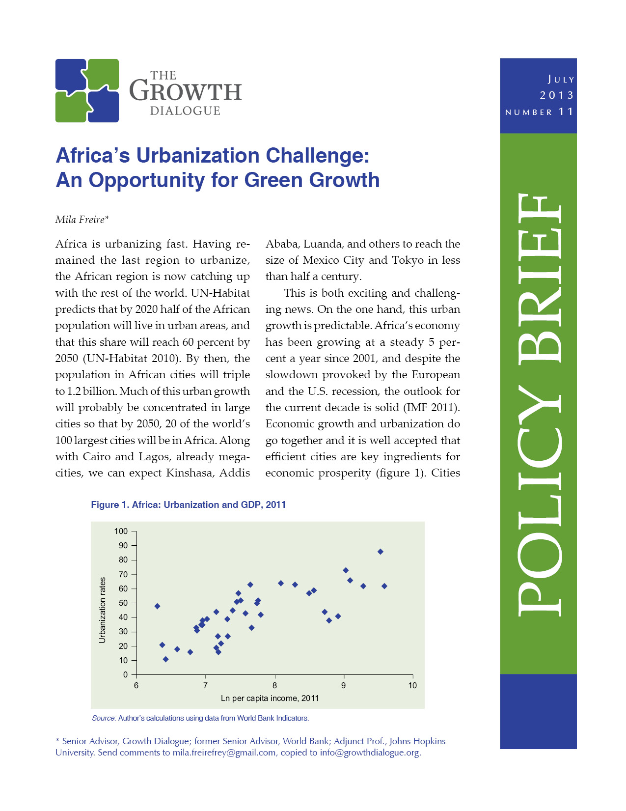 Africa’s Urbanization Challenge: An Opportunity for Green Growth