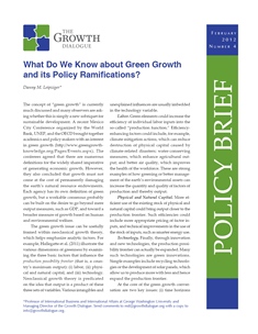 What Do We Know About Green Growth and its Policy Ramifications?